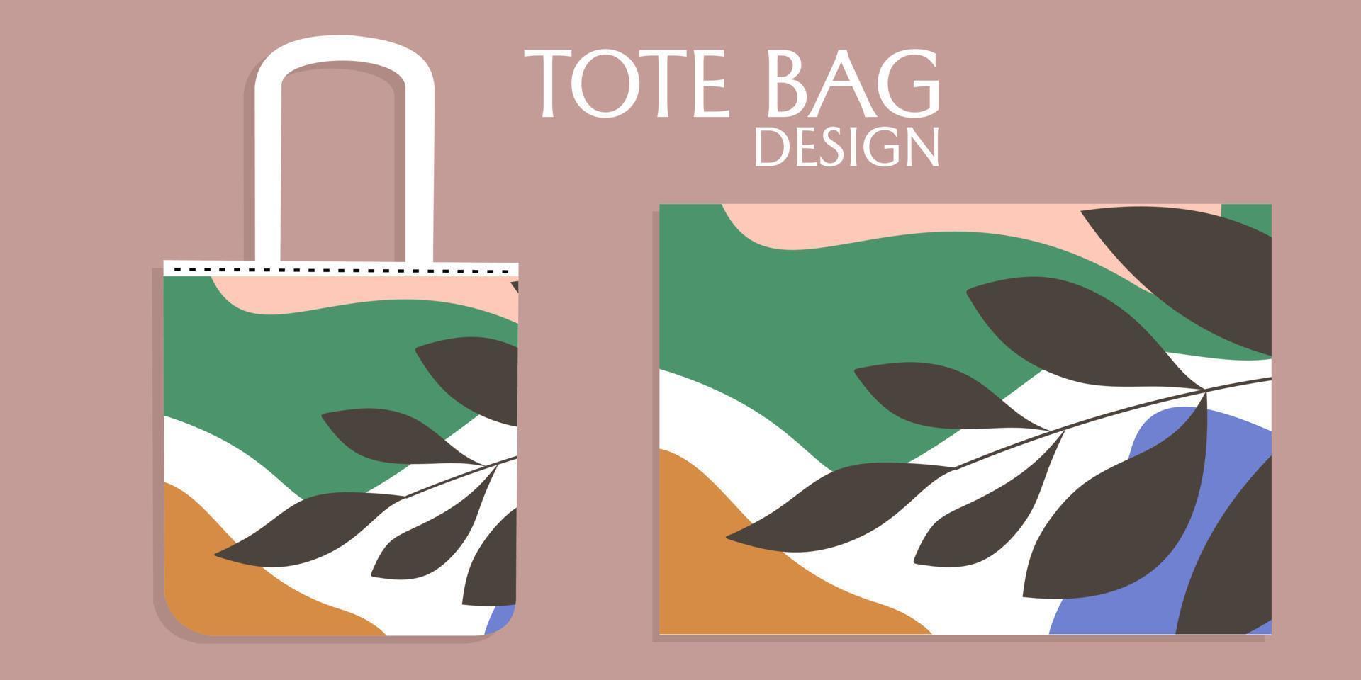 Canvas or tote bags made of of fabric.abstract botanical design.Cloth totebag with handle.Realistic vector illustration.shopping bag