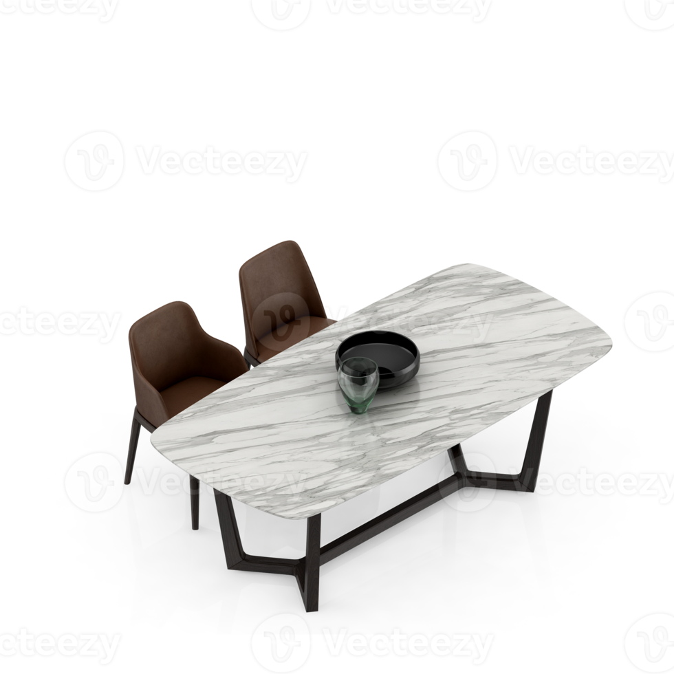 Isometric Table set Perspective 3D render png