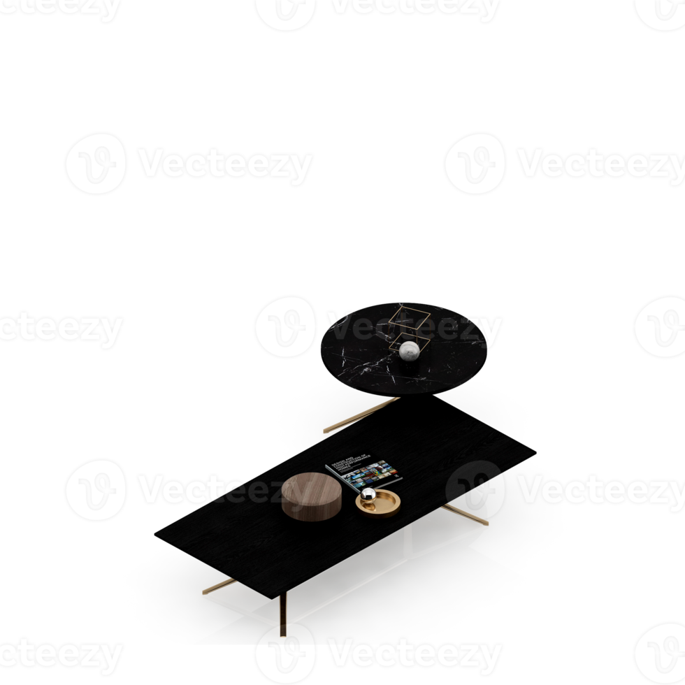 Isometric Table set Perspective 3D render png