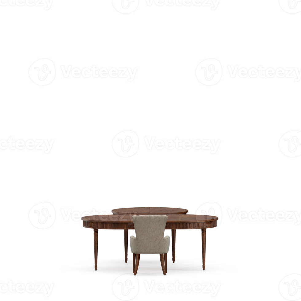 conjunto de mesa isométrica render 3d frontal png
