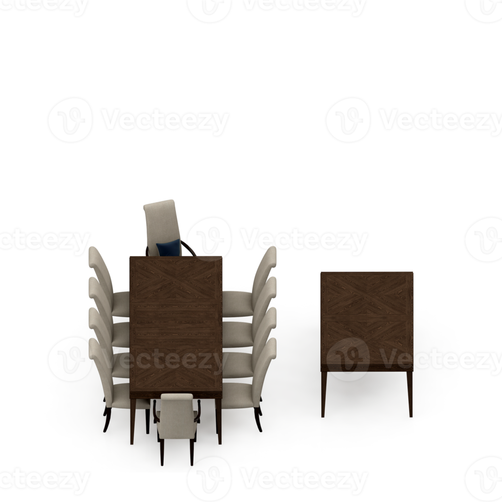 Isometric Table set Perspective 3D render png