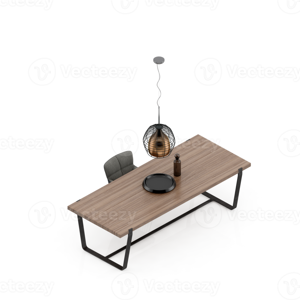 isometrisk tabell uppsättning perspektiv 3d framställa png