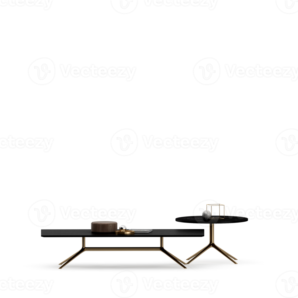 Isometric Table set front 3D render png
