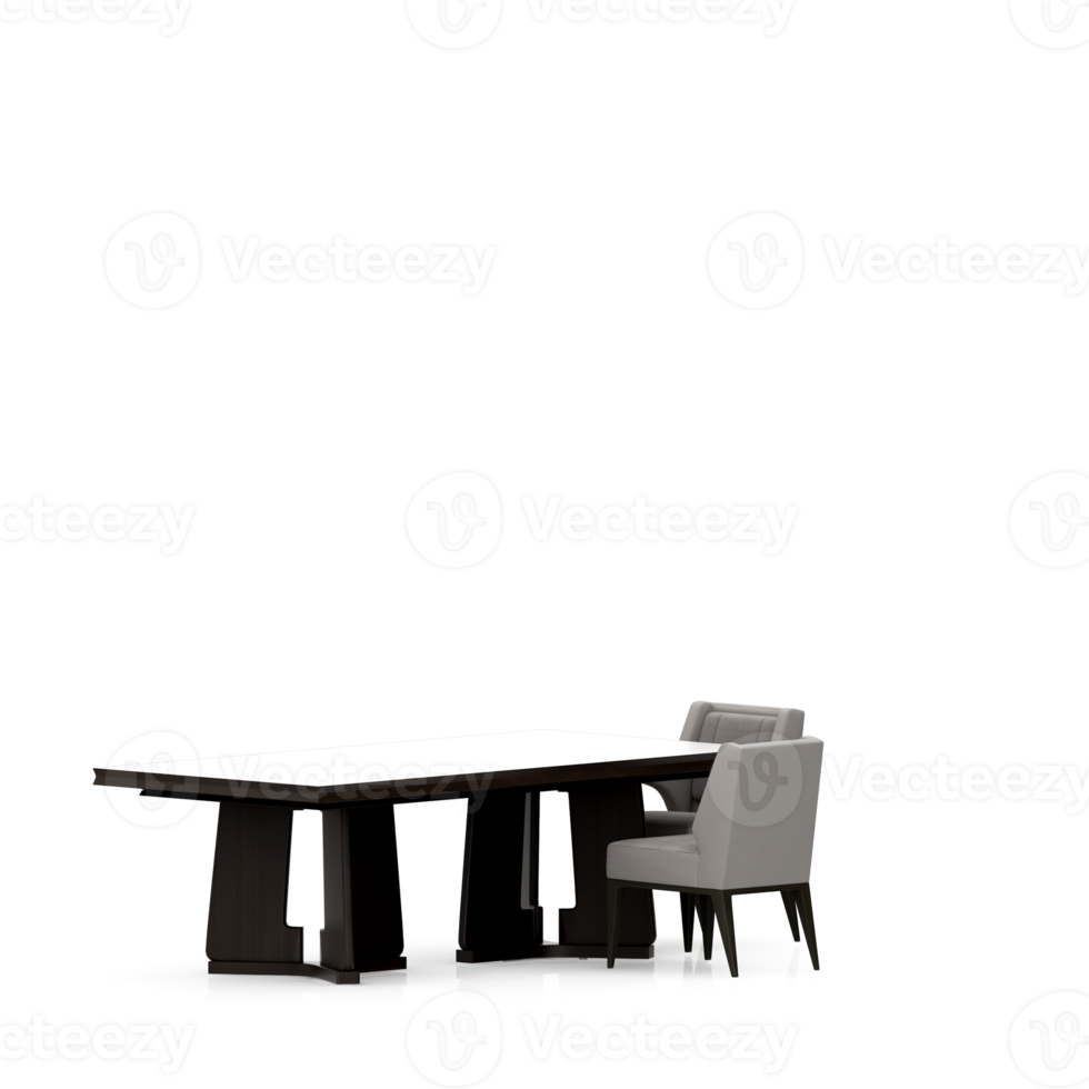Isometric Table set front 3D render png