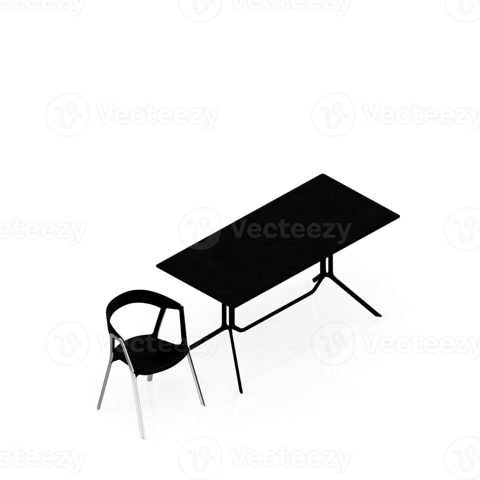 Isometric Table set Perspective 3D render png