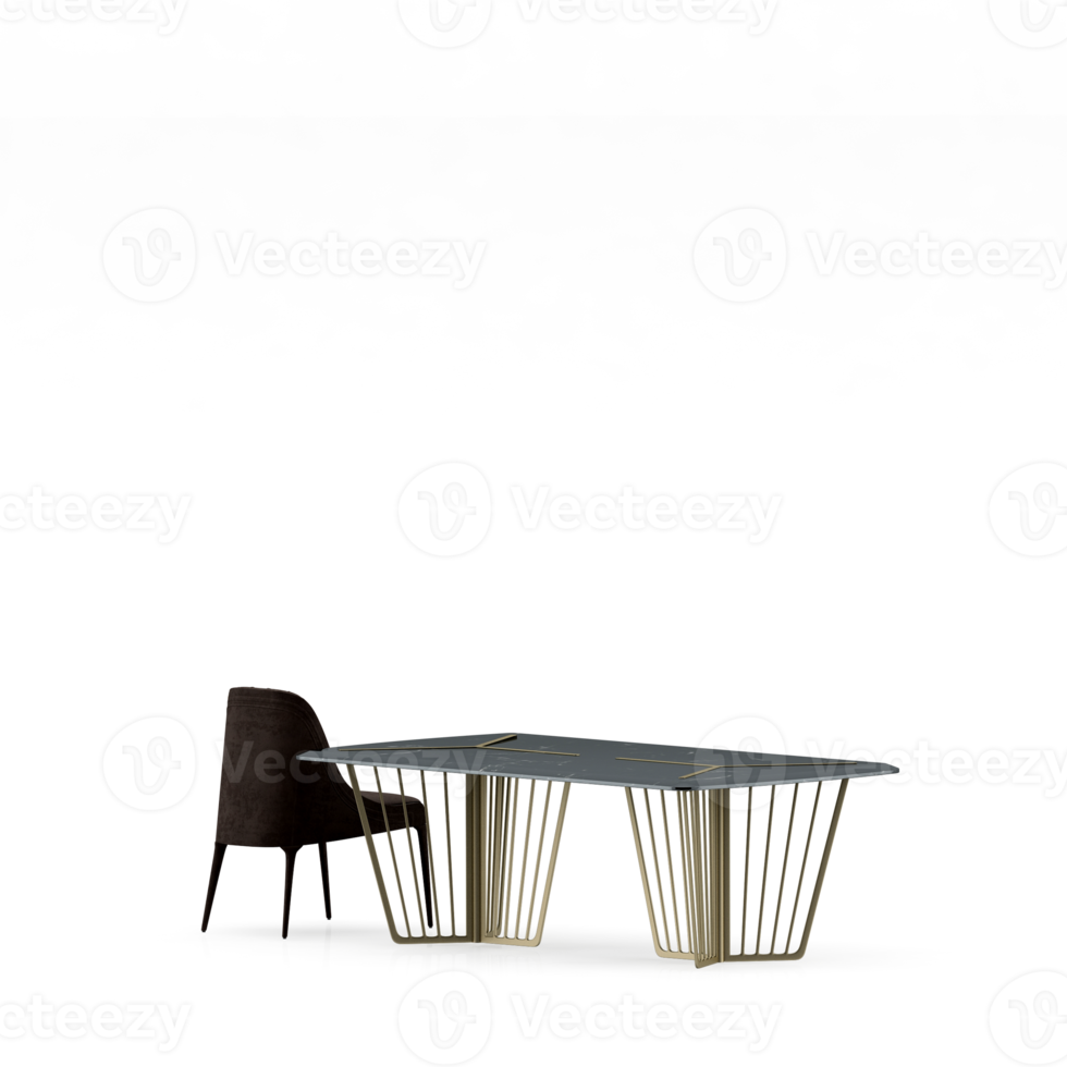 Isometric Table set front 3D render png