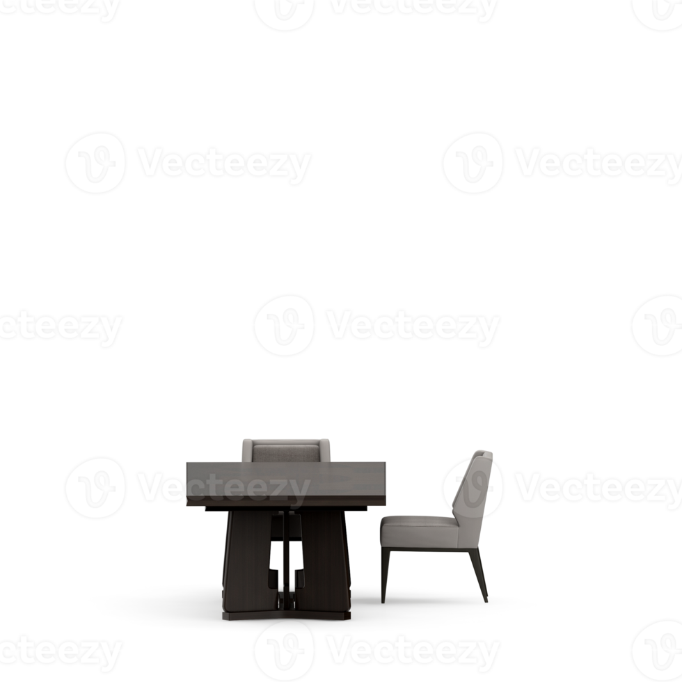 Isometric Table set front 3D render png