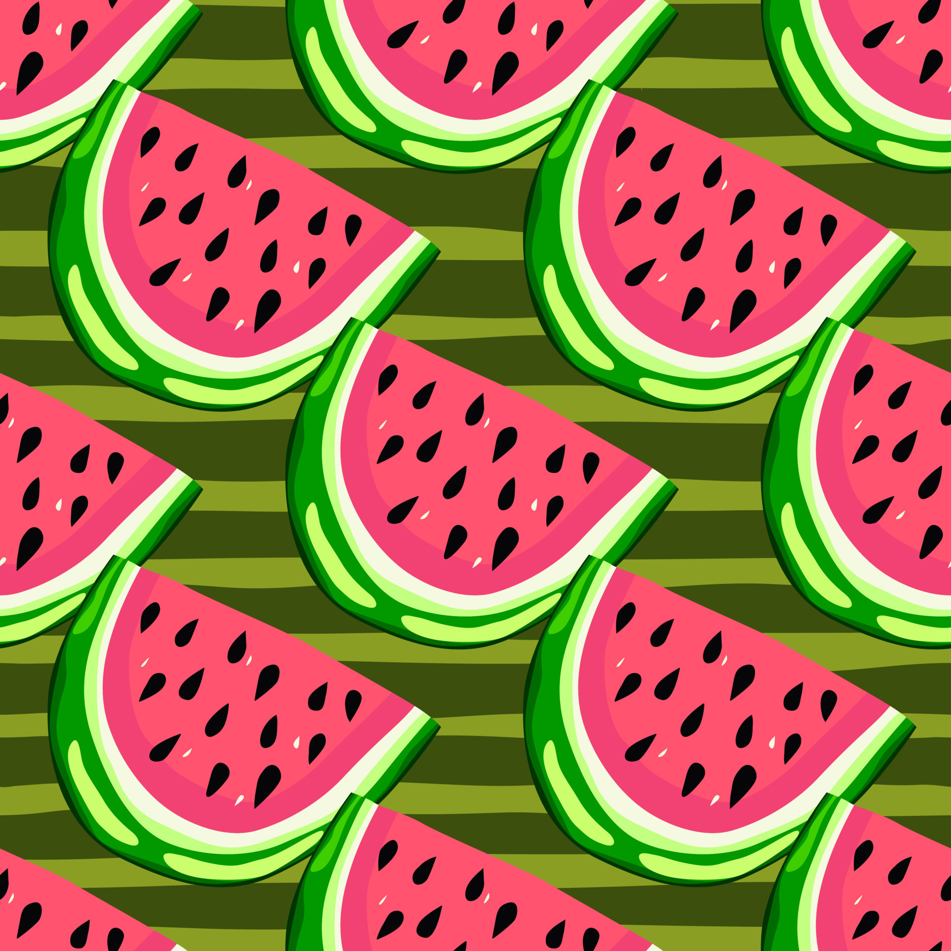 Hand drawn watermelon slices seamless pattern. Cute watermelons endless  wallpaper. Funny fruit backdrop. 13856161 Vector Art at Vecteezy