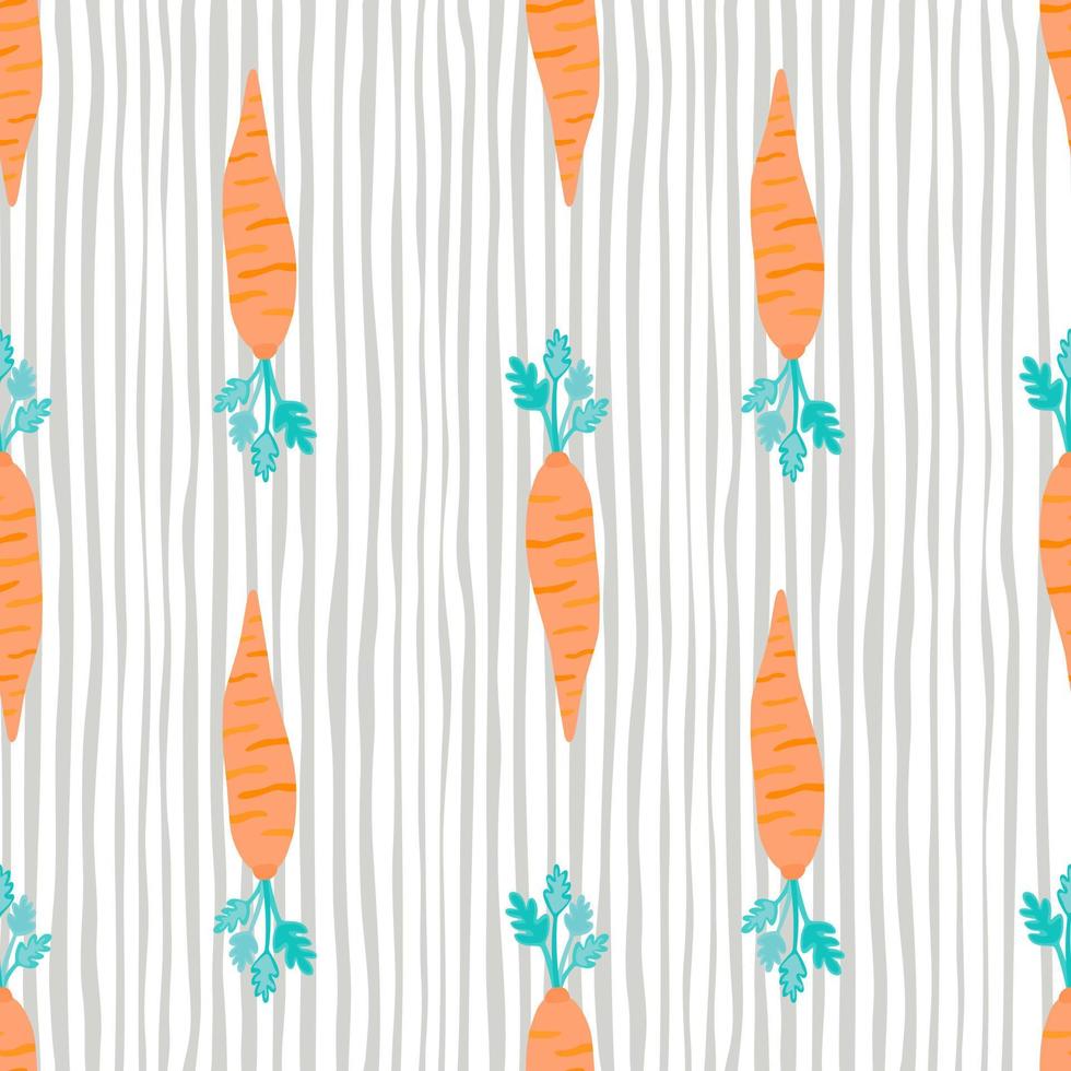 Hand drawn carrot seamless pattern. Doodle carrots wallpaper. vector