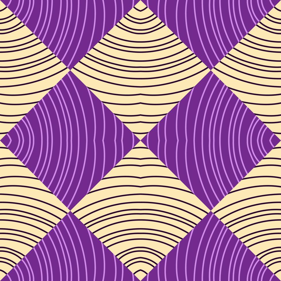 Hand drawn linear geometric endless ornament. Wave mosaic seamless patern. Decorative lines wallpaper vector