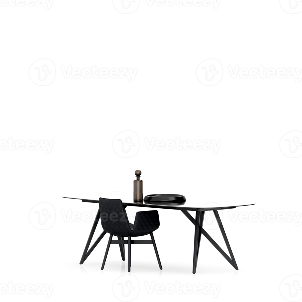 Isometric Table set front 3D render png