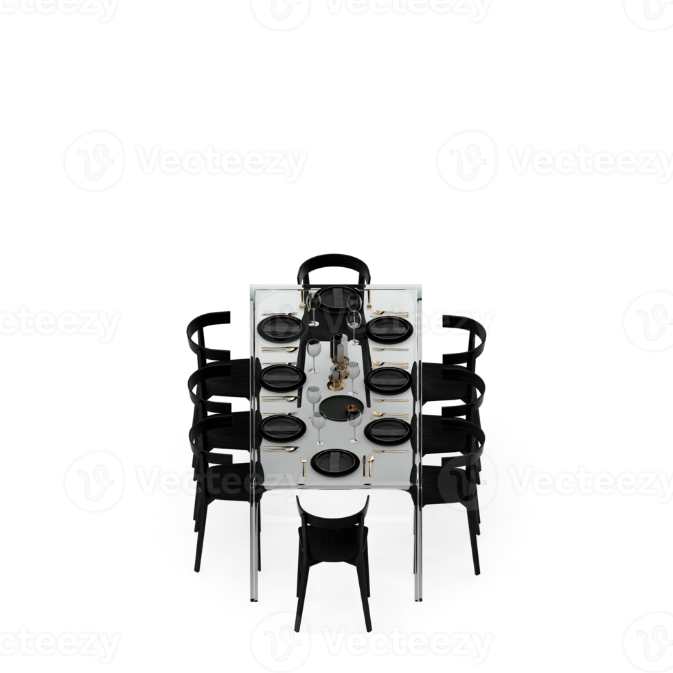 Isometric Table set Perspective 3D render png