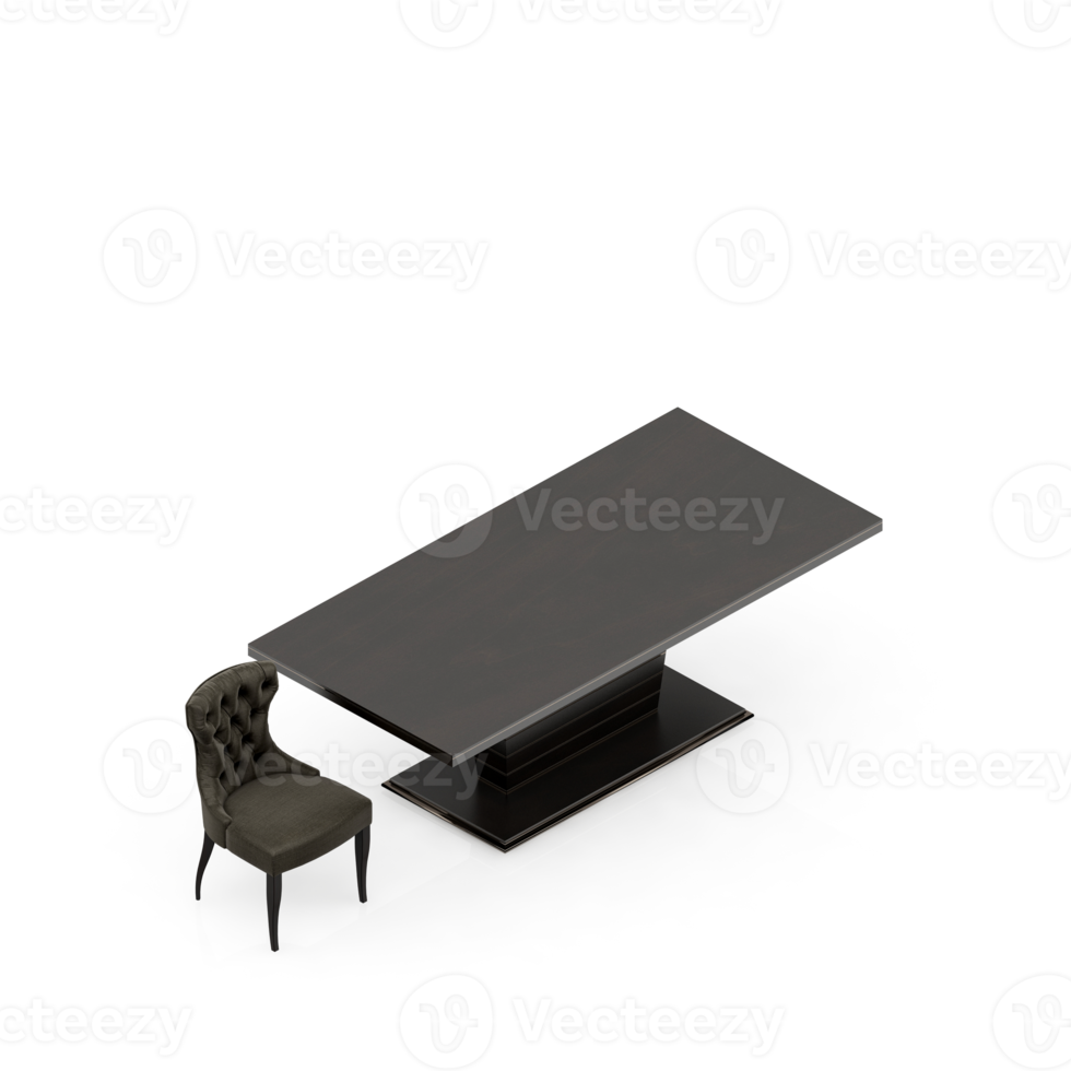 Isometric Table set Perspective 3D render png