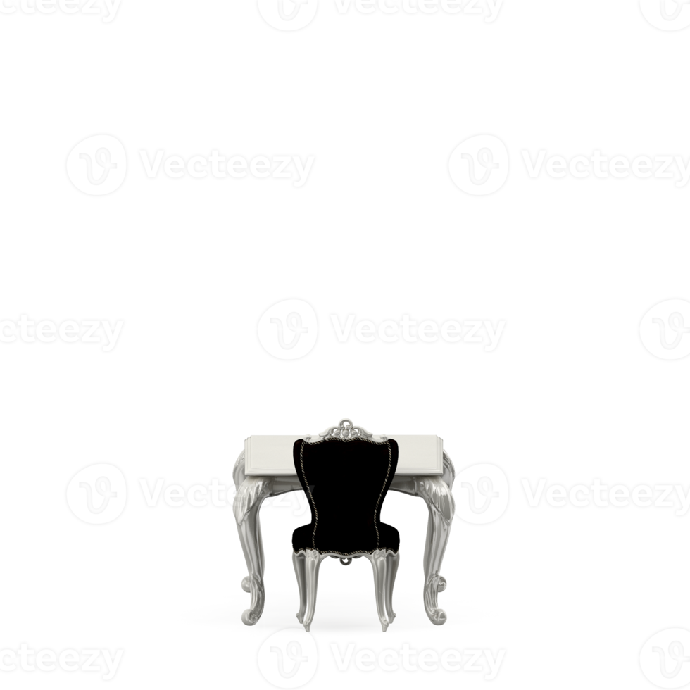 Isometric Table set front 3D render png
