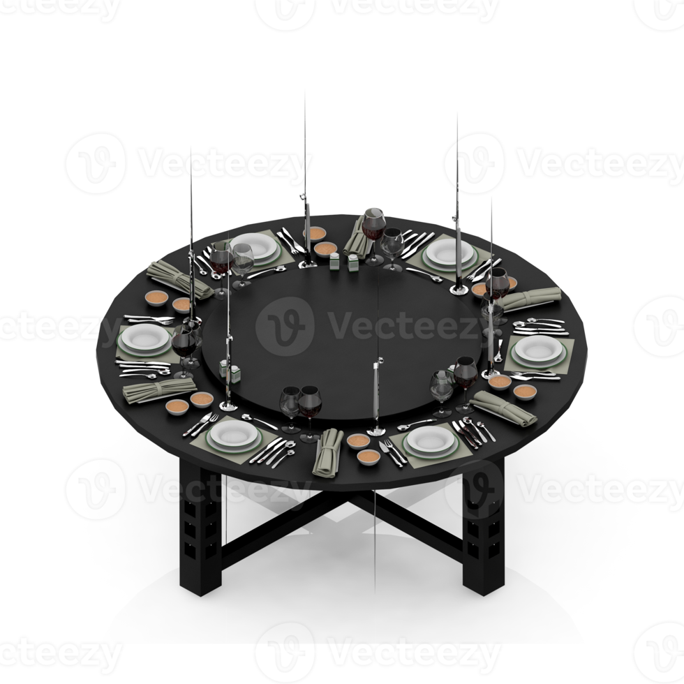 Isometric Table set Perspective 3D render png