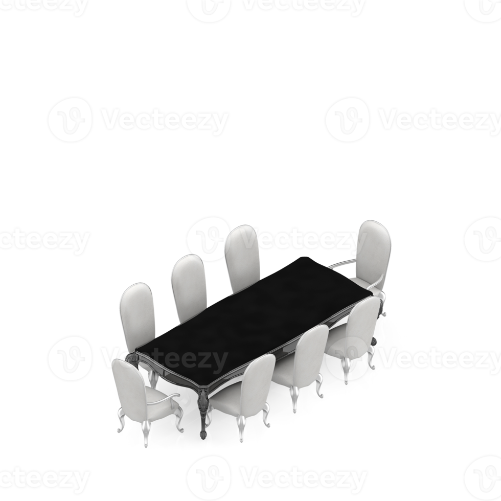 Isometric Table set Perspective 3D render png