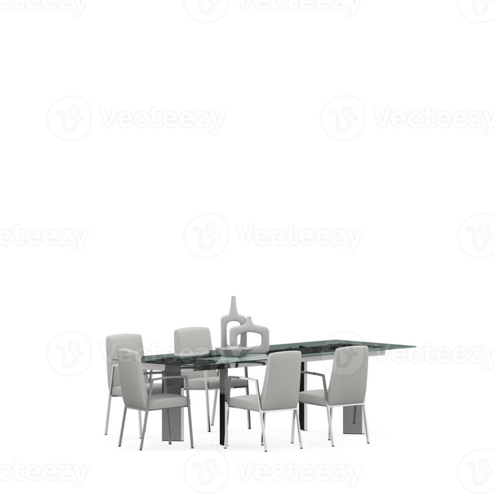 Isometric Table set front 3D render png