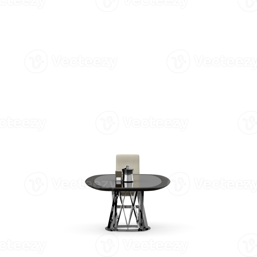 Isometric Table set front 3D render png