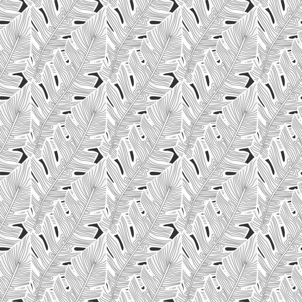 Graphic tropical pattern, palm leaves seamless floral background. vector