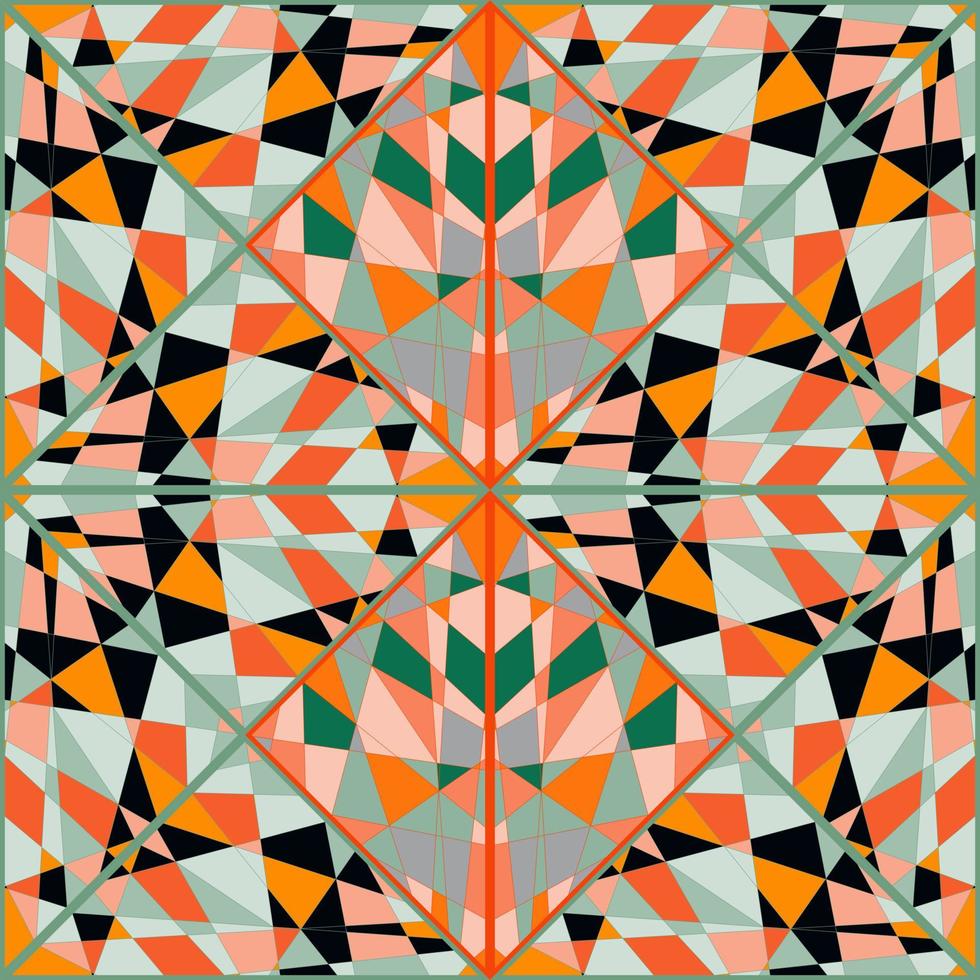 adorno decorativo de mosaico de caleidoscopio. formas abstractas de patrones sin fisuras. vector