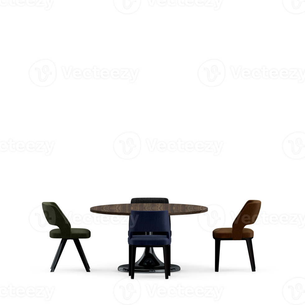 Isometric Table set front 3D render png