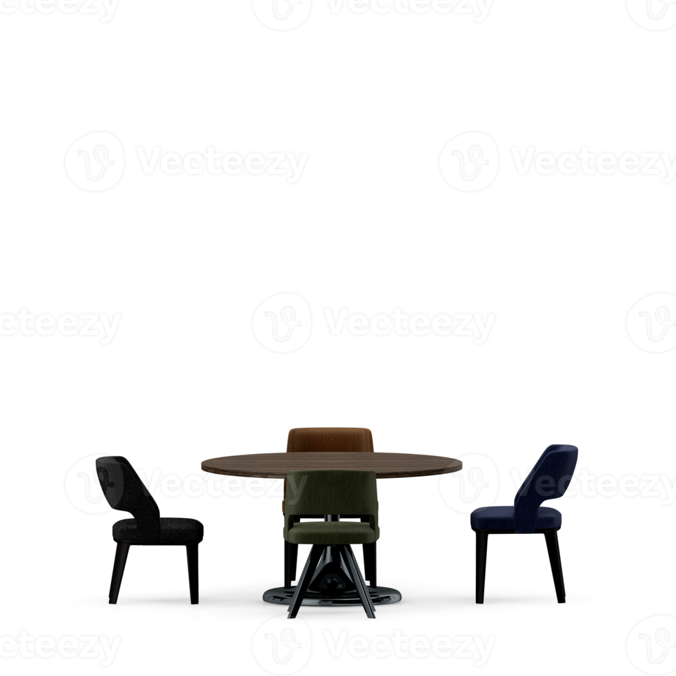 Isometric Table set front 3D render png