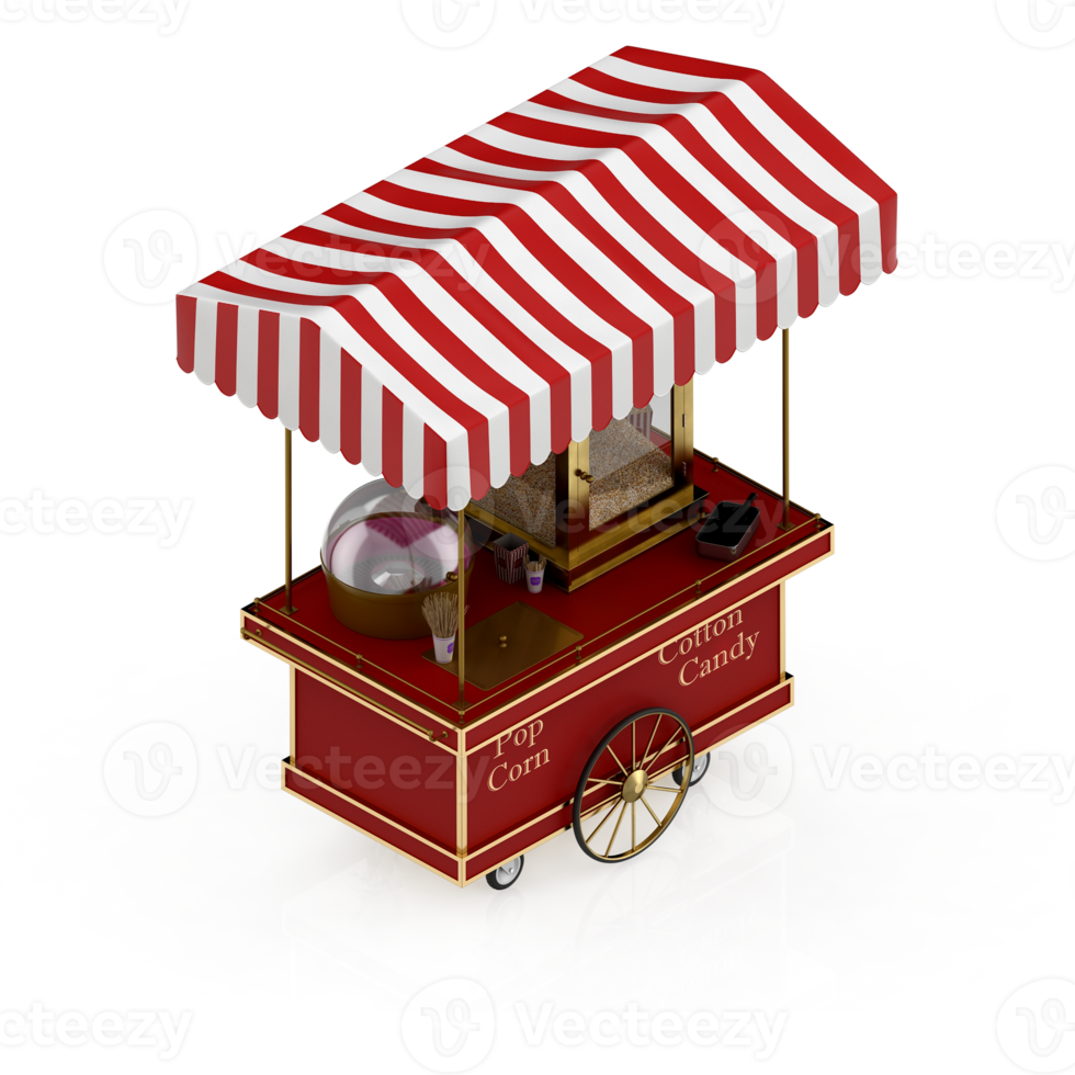 Isometric Street food 3d Render png