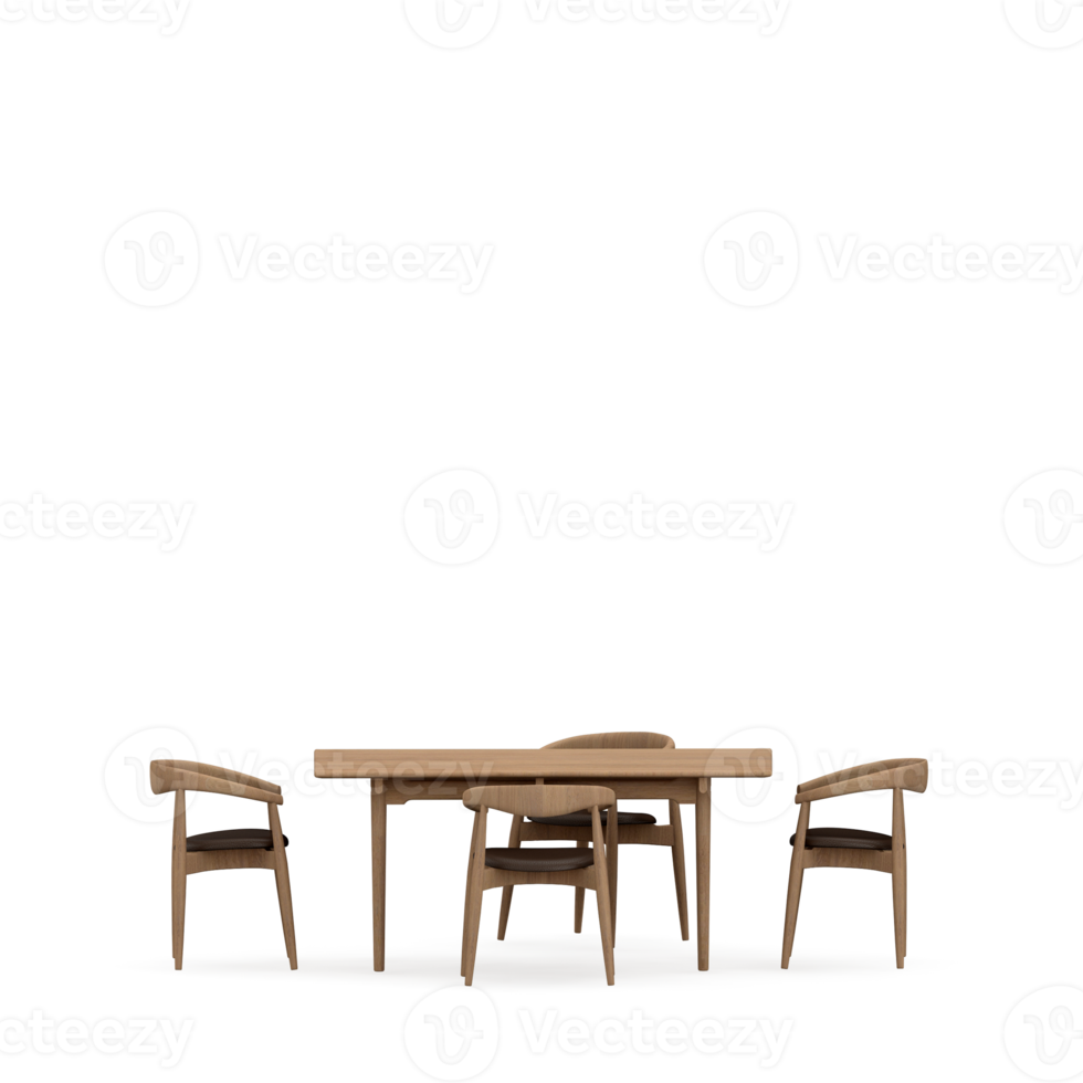Isometric Table set front 3D render png