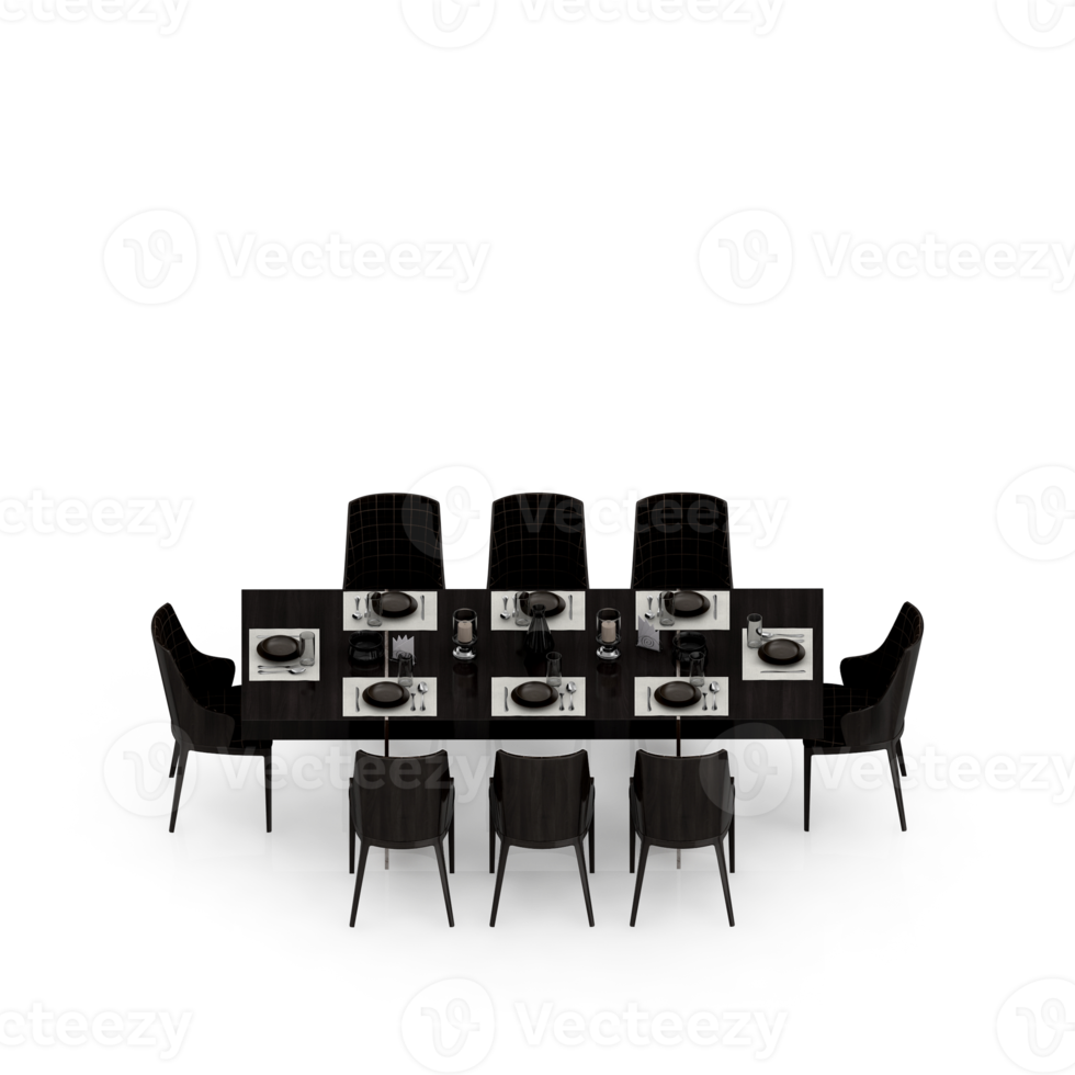 Isometric Table set Perspective 3D render png