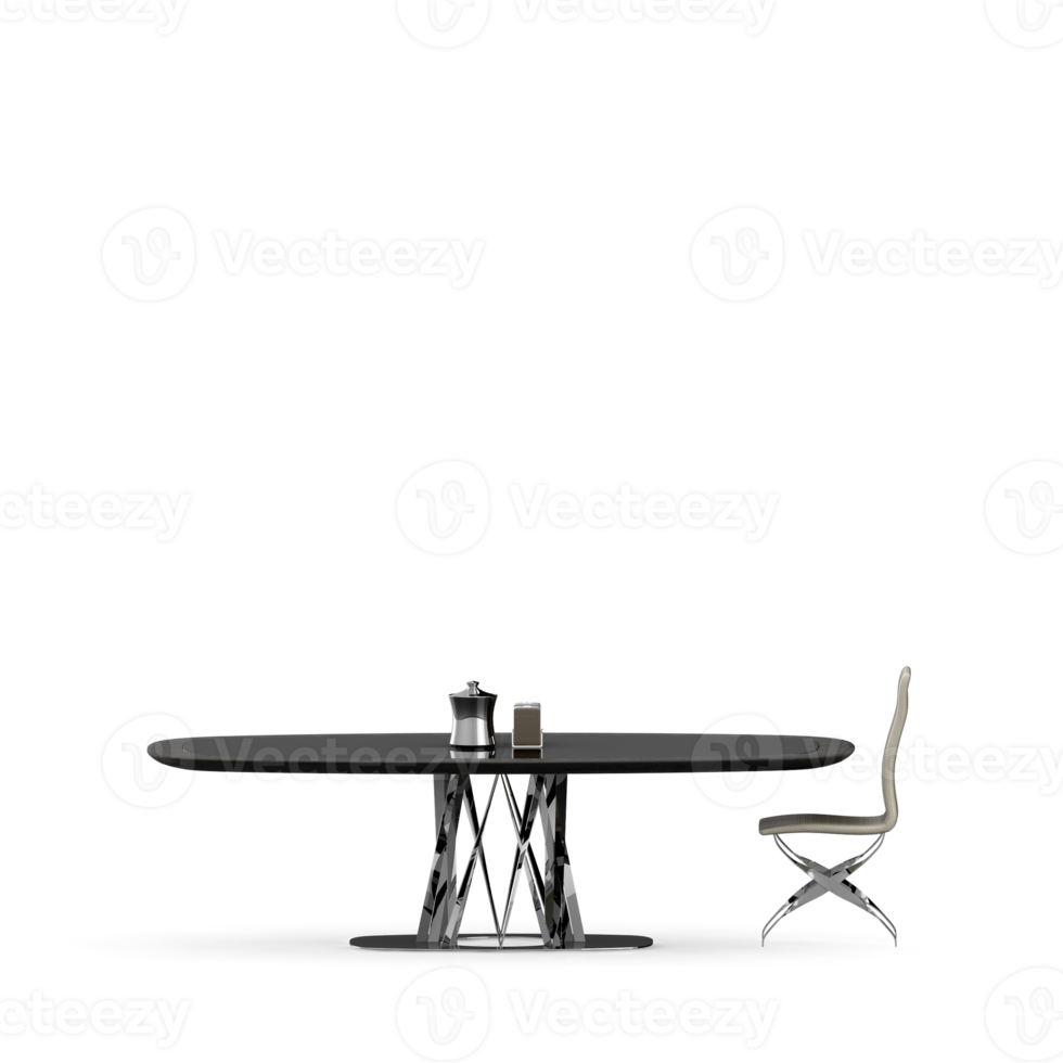 Isometric Table set front 3D render png