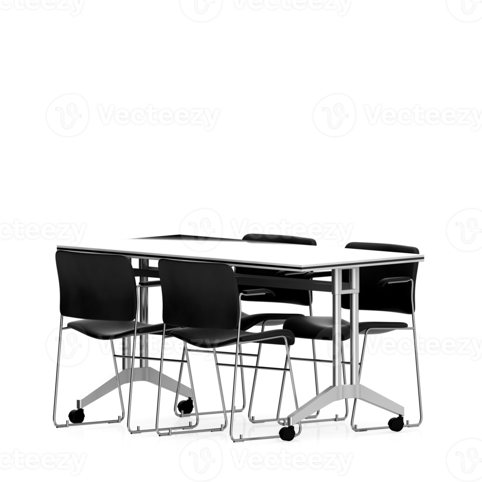 Isometric Table set front 3D render png