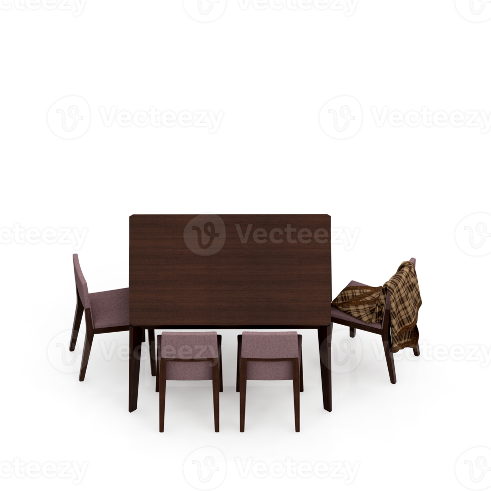 Isometric Table set Perspective 3D render png