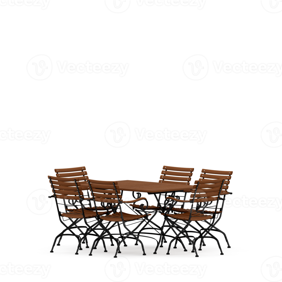 conjunto de mesa isométrica render 3d frontal png