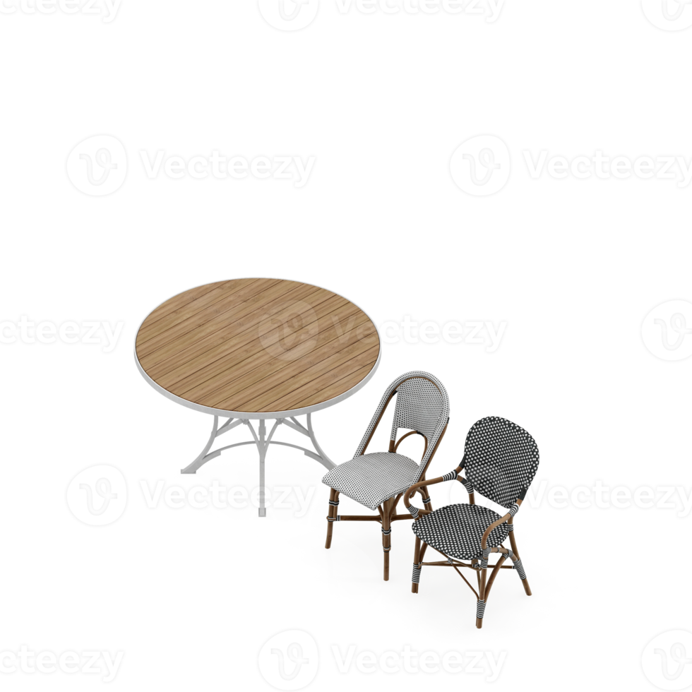 Isometric Table set Perspective 3D render png