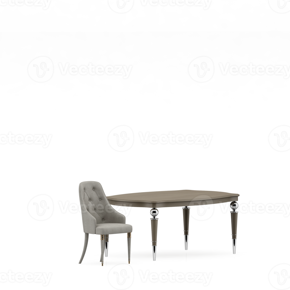 Isometric Table set front 3D render png