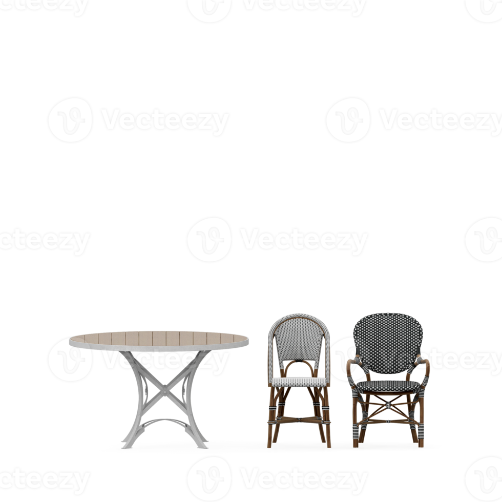Isometric Table set front 3D render png