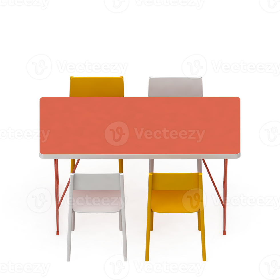Isometric Table set Perspective 3D render png