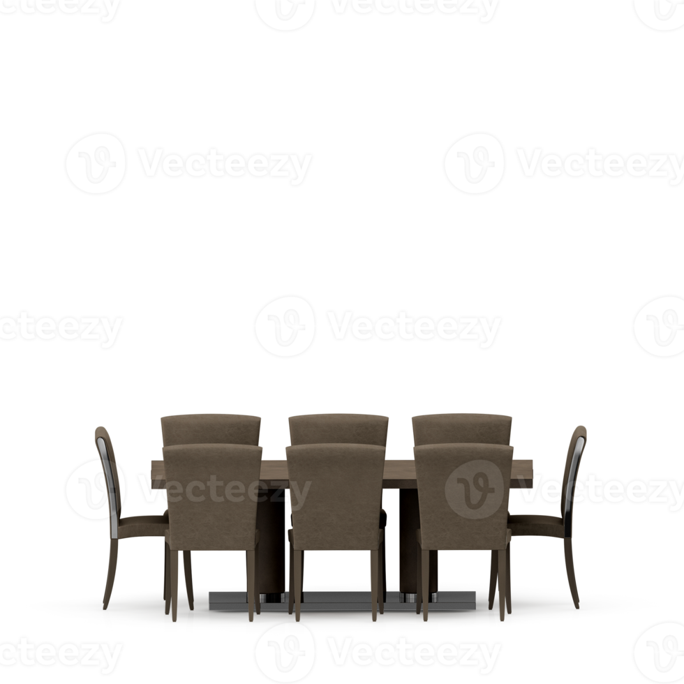 Isometric Table set front 3D render png