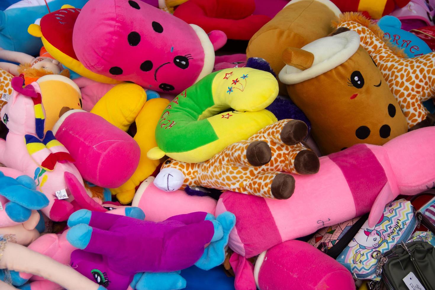 stuffed animals for children sold by street vendors photo