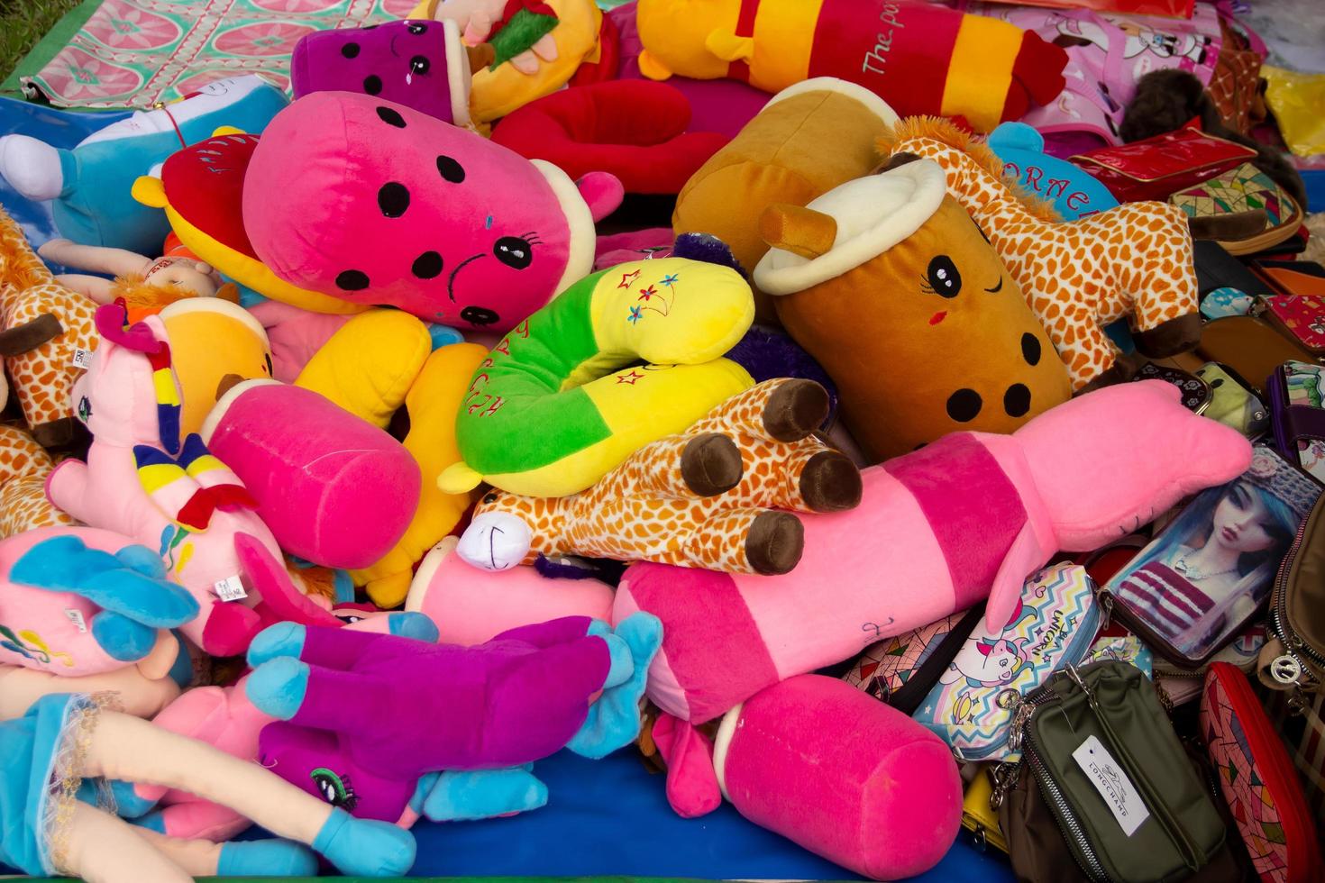 stuffed animals for children sold by street vendors photo