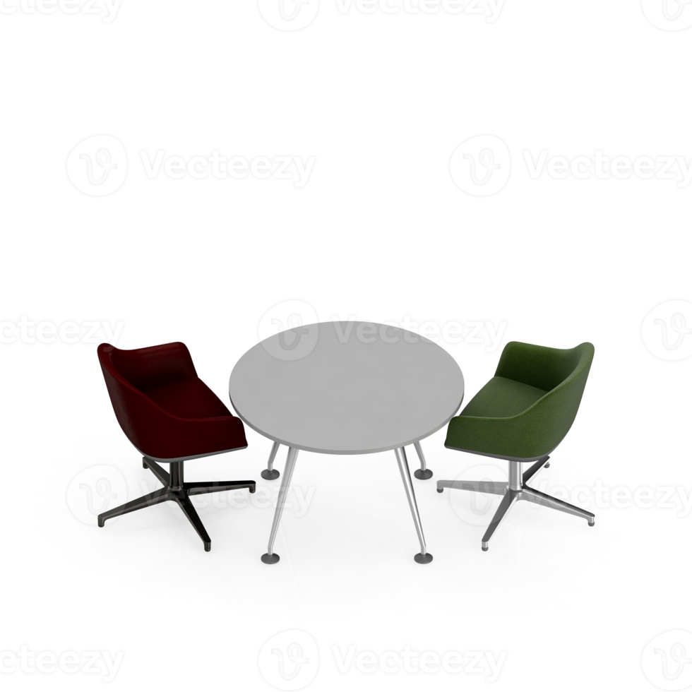 conjunto de mesa isométrica perspectiva 3d render png