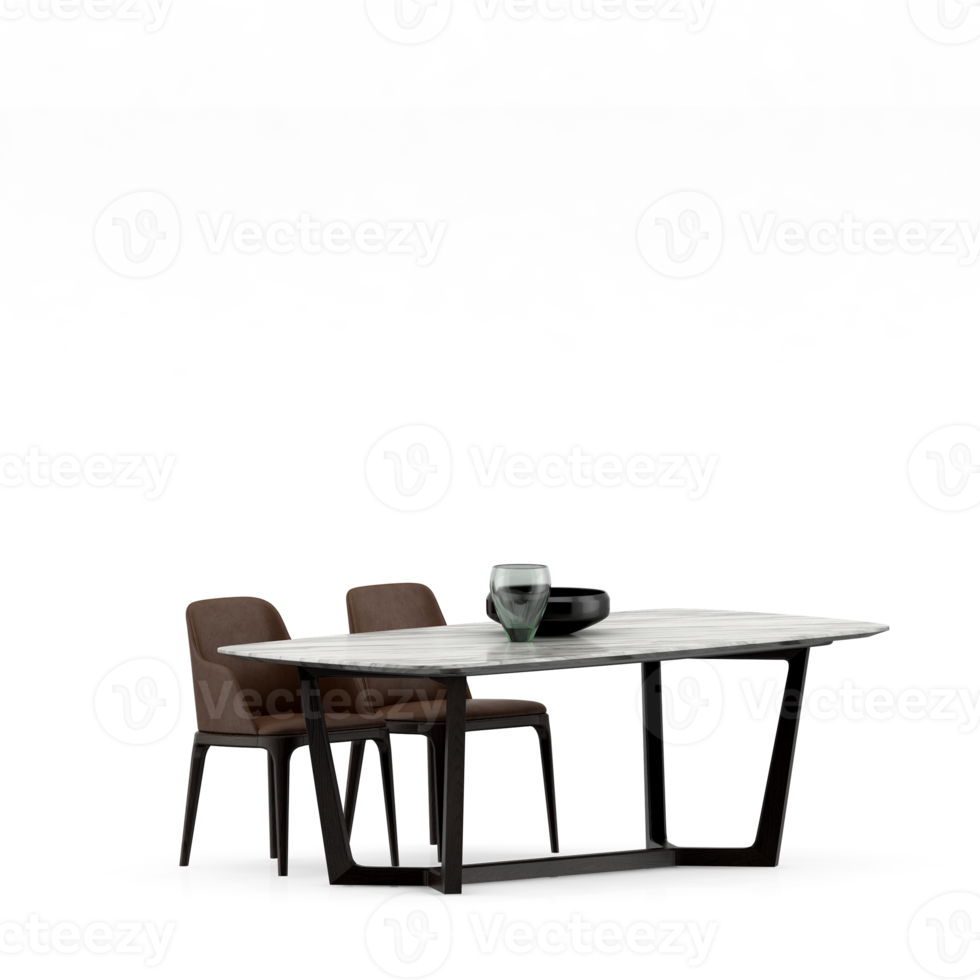 Isometric Table set front 3D render png