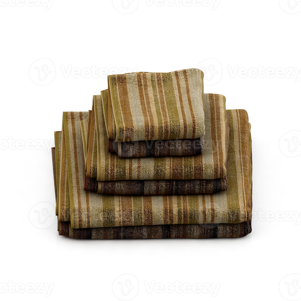 Isometric towels 3D isolated render png