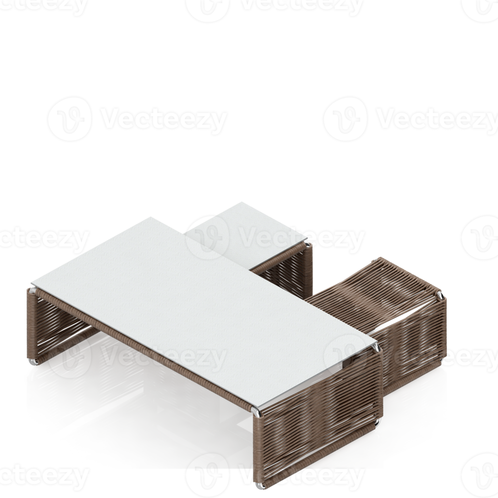 Isometric Table set Perspective 3D render png