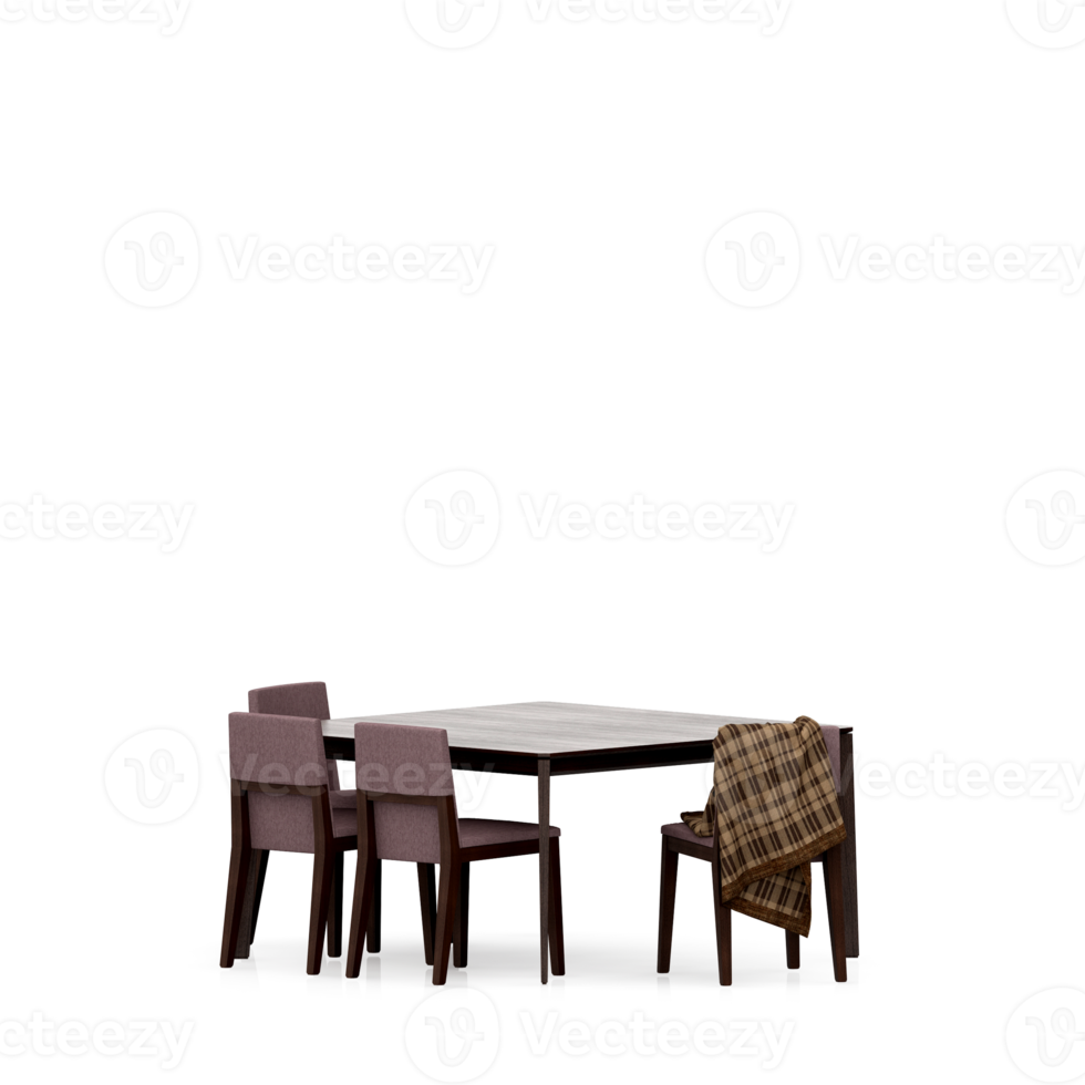 isometrische tafel reeks voorkant 3d geven png