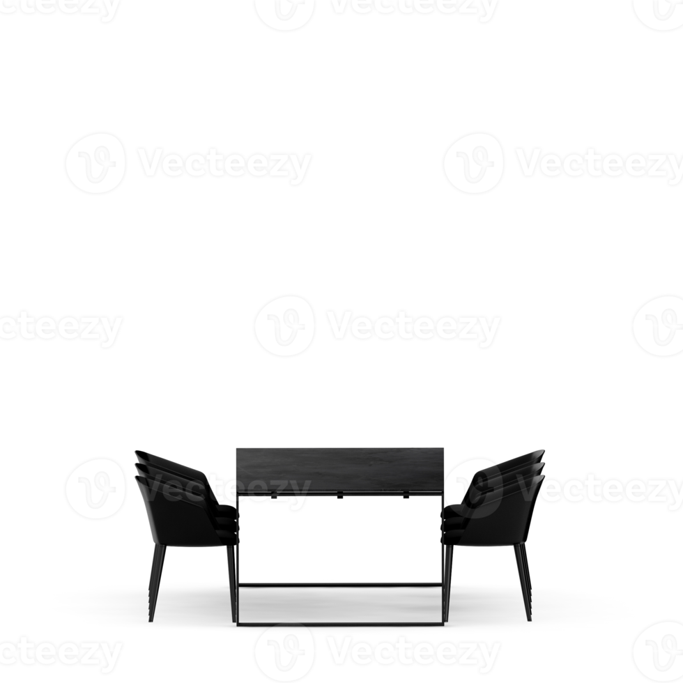 Isometric Table set front 3D render png