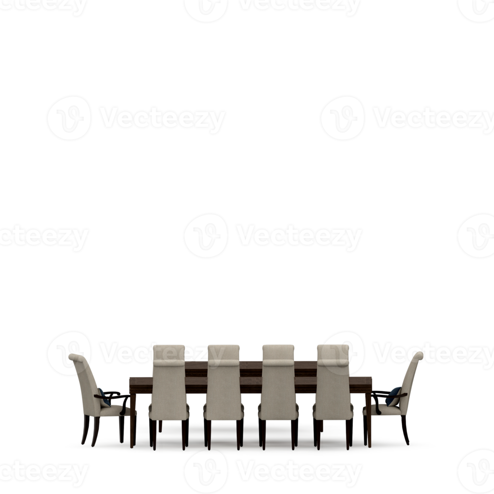 Isometric Table set front 3D render png