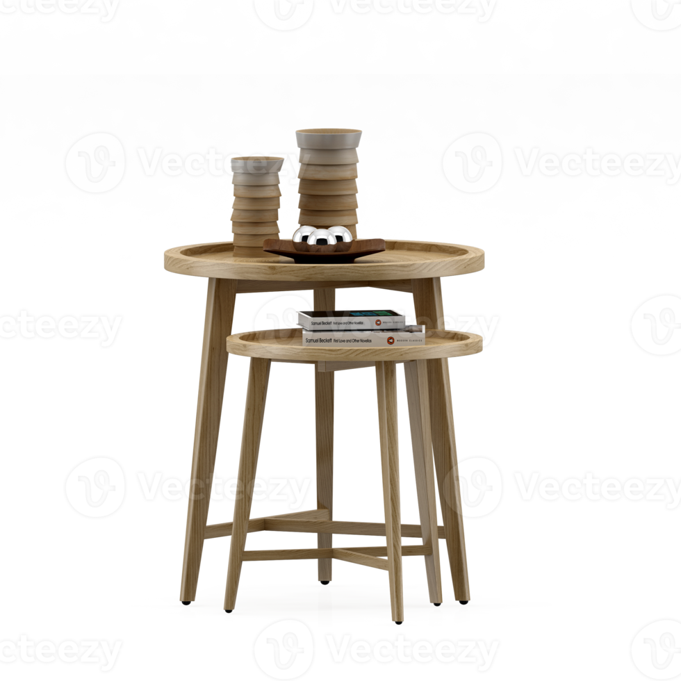 Isometric Table set front 3D render png