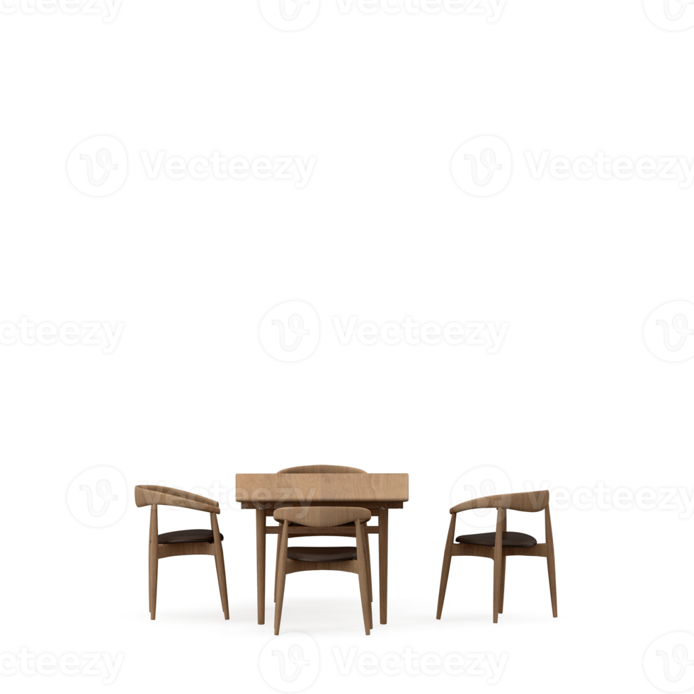Isometric Table set front 3D render png