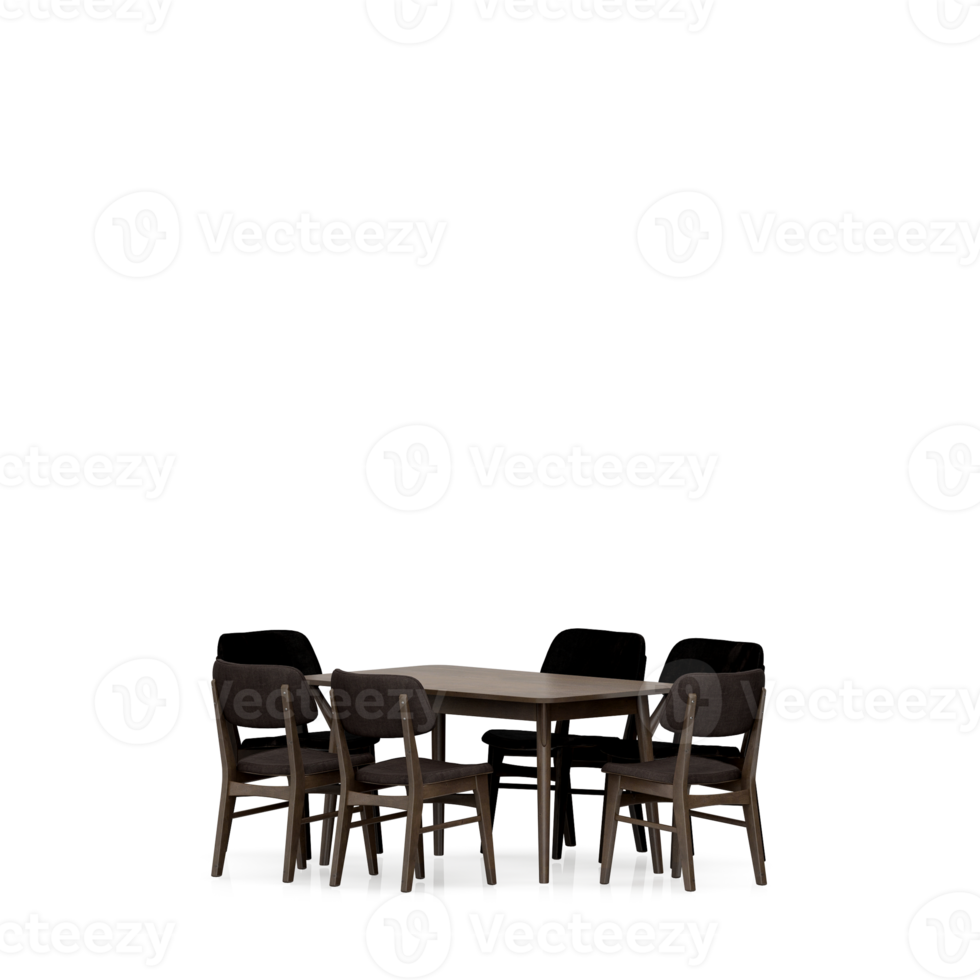 Isometric Table set front 3D render png